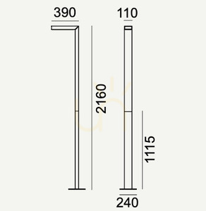 LED-Mastleuchte Asker Pole Pro 1361AL, 216 cm, 8 W, 3000 K, hellgrau RAL 9006 – NORLYS small 6