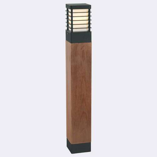 Prüfen Wegeleuchte NORLYS Halmstad 1413BL Holz / schwarz RAL 9005, E27, 85 cm