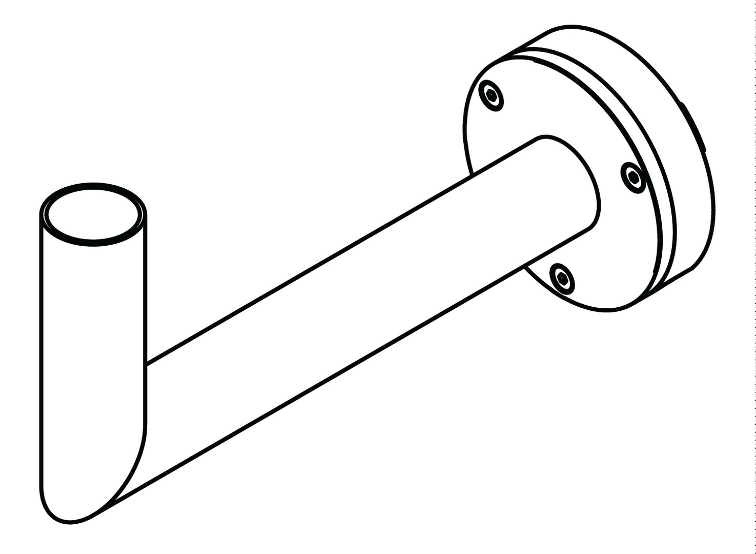 Prüfen Wandarm 154 Aluminium O60 Wandarm 154 Aluminium O60
