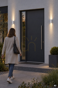 Außenwandleuchte Sandvik 1732WH Up & Down, weiß RAL 9003, LED 16 W 3000 K – Norlys small 3