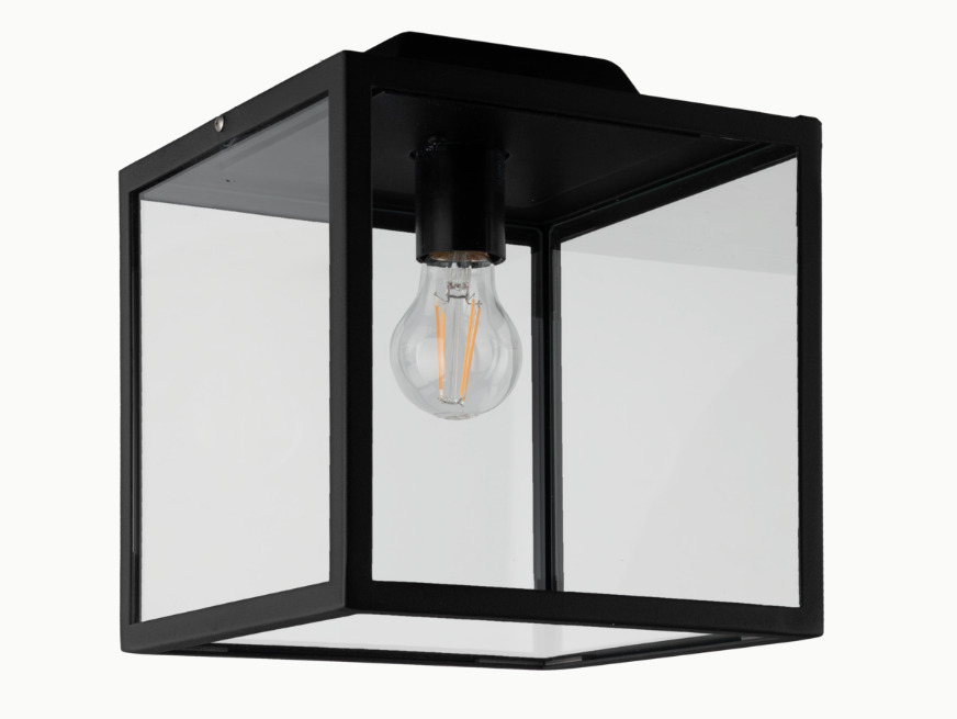 Norlys Lofoten 1962BL outdoor ceiling light, black, opal panels, E27, 23 × 23 cm, IP44