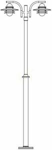 Zweiarmige Gartenlaterne Oslo 242GA 2×E27 IP55, feuerverzinkt, NORLYS small 2