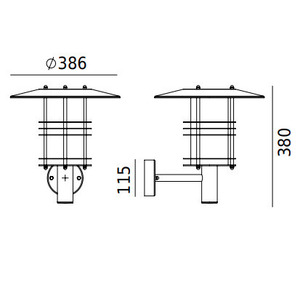 Außenwandleuchte Stockholm 286 schwarz E27 Led 9W small 1