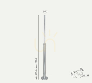 Lichtmast NORLYS Lamppost 3009GA verzinkt 120-220 cm small 0
