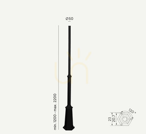 Beleuchtungsmast NORLYS Pole 3010BL schwarz 120–220 cm small 0