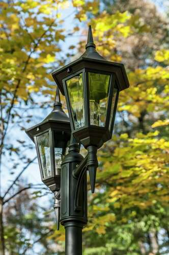 Prüfen Gartenlaterne NORLYS Modena 303BL Schwarz 9005 Aluminiumguss IP54 E27 3-flammig