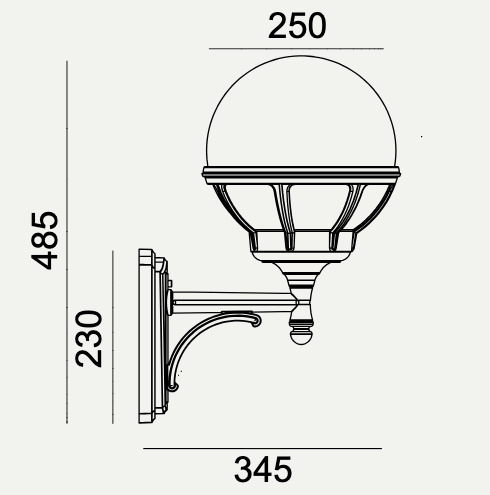 Prüfen BOLOGNA 361W Weiß E27 LED 9W Outdoor Sphere Wandleuchte.