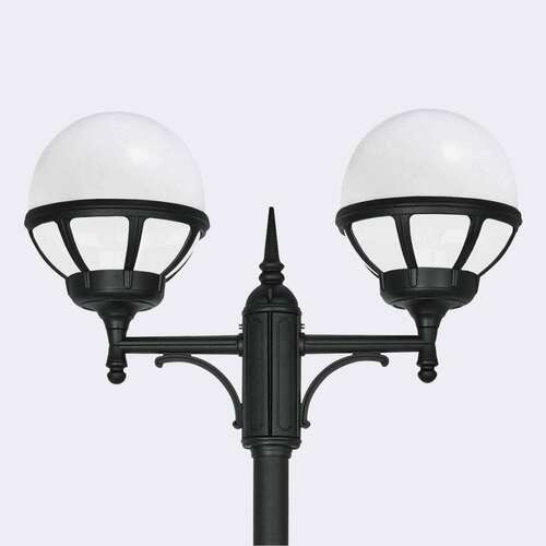 Prüfen Gartenlaterne NORLYS Bologna 363BL schwarz zweiarmig 2x E27 165-254 cm