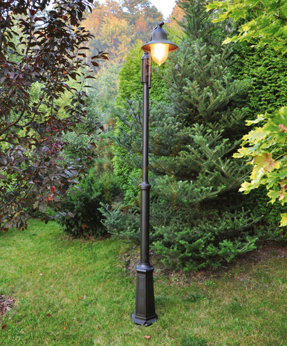 Prüfen Garten- und Parkleuchte COMO 371BL E27 schwarz, höhenverstellbar 182–249 cm – Norlys