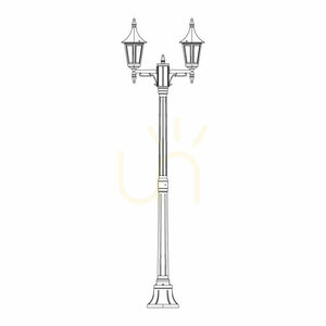 Außenstandleuchte NORLYS Rimini 402BL schwarz RAL 9005, zwei Laternen, 2×E27, 188 cm small 2