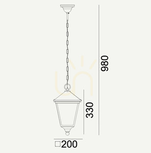Außen-Pendelleuchte London 481A/WH an Kette, weiß, E27, IP54 - Norlys small 1