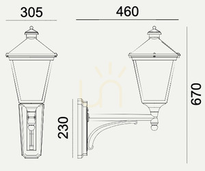 Außenwandleuchte NORLYS London Big 490WH weiß RAL 9003 E27 IP54 small 1