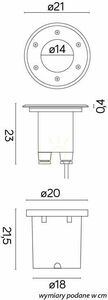 Walkover-Außenleuchte SU-MA 4031 Silber 21 cm IP67 75W CCT Edelstahl Glas small 2