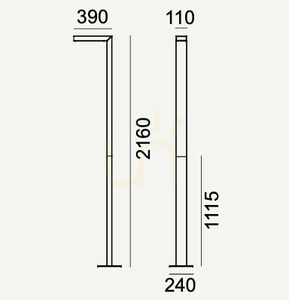 LED-Mastleuchte Asker Pole 5126AL, 216 cm, 18 W, 4000 K, hellgrau RAL 9006 – NORLYS small 3