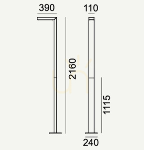 NORLYS Asker Pole 5126GR LED-Mastleuchte graphit, 18 W, 4000 K, 216 cm small 3