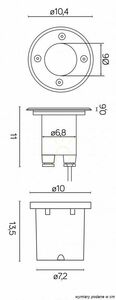 Walkover-Außenleuchte SU-MA Pabla Aluminium 35W rund 10,4 cm 3725 A small 3