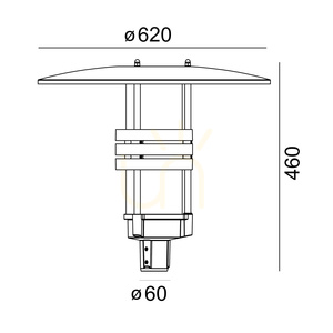 Mastleuchte VISBY 576AL 44,5W 3000K hellgrau RAL 9006 - NORLYS small 3