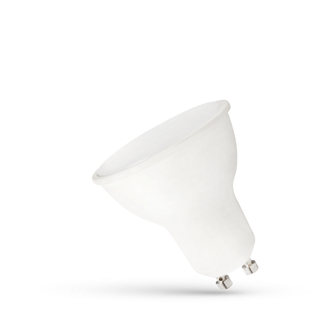 Led Gu10 230 V 7.5 W Smd Ww With Milky Glass White Plastic Spectrum.