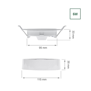 Algine Eco 2w1 Anbaudownlight 6 Ww 230 V 110st Ip20 Ik06 115x35mm Weiß Rund small 4