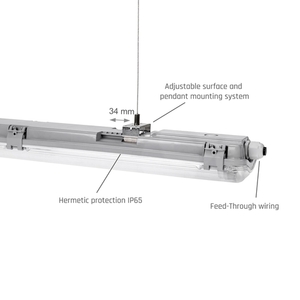 Limea Led Röhre Slim Hermetic G13 2x60 250 V Ip65 710x90x63 Mm Gray small 11