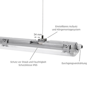 Limea Led Röhre Slim Hermetic G13 2x60 250 V Ip65 710x90x63 Mm Gray small 15