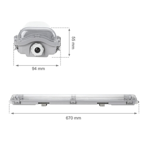 Limea Led Röhre Slim Hermetic G13 2x60 250 V Ip65 710x90x63 Mm Gray small 5