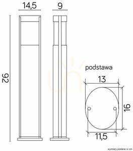Wegeleuchte SU-MA schwarz 92 cm Aluminium TO 3902-H 919 BL small 4