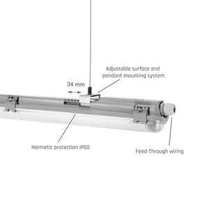 Limea Led Röhre Slim Hermetic G13 1x120 250 V Ip65 1310x65x63 Mm Gray small 11