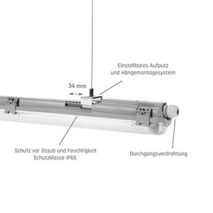 Limea Led Röhre Slim Hermetic G13 1x120 250 V Ip65 1310x65x63 Mm Gray small 15
