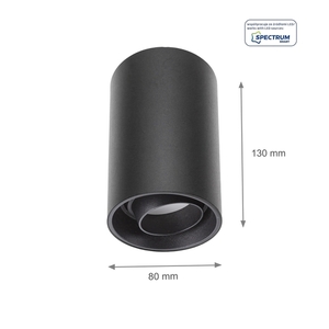Chloe Gu10 Spot Aufputz Gu10 250 V Ip20 80x130mm Schwarz Rund Beweglich 1 Chloe Gu10 Spot Aufputz Gu10 250 V Ip20 80x130mm Schwarz Rund Beweglich small 1