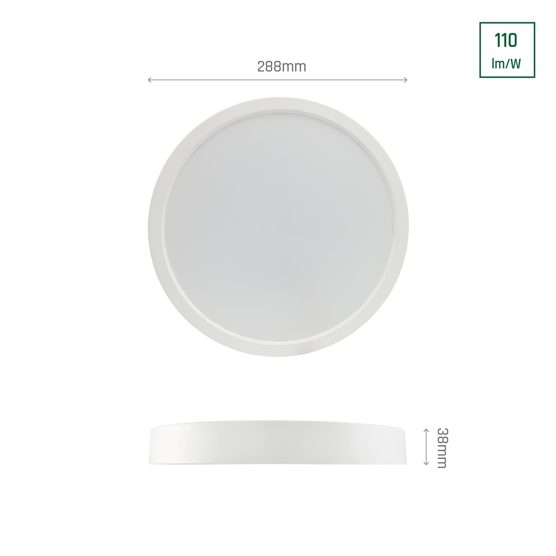 Prüfen Algine Anbaudownlight 24 W Nw 230 V 120st Ip20 Ik06 288x38mm Weiß Rund. Algine Anbaudownlight 24 W Nw 230 V 120st Ip20 Ik06 288x38mm Weiß Rund.