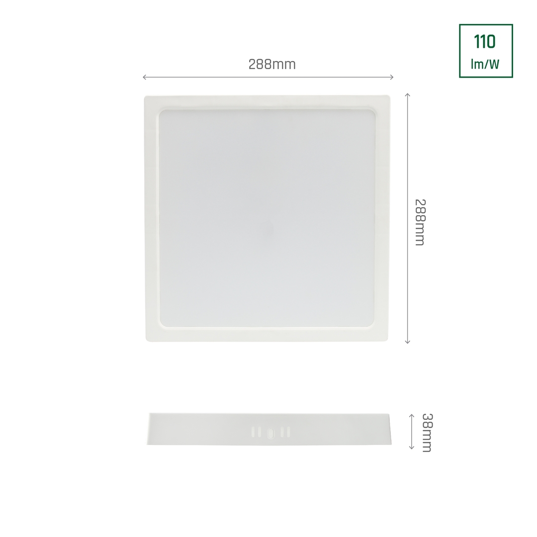 Prüfen Algine Anbaudownlight 24 W Nw 230 V 120st Ip20 Ik06 288x288x38mm Weiß Quadratisch Algine Anbaudownlight 24 W Nw 230 V 120st Ip20 Ik06 288x288x38mm Weiß Quadratisch