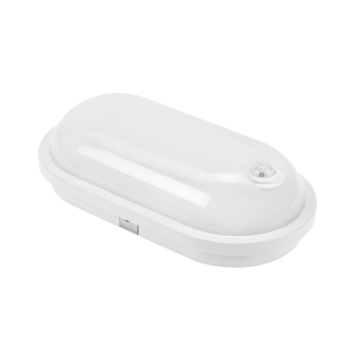 Prüfen Technic Channel Lamp 20 W Nw 230 V 120st Ip54 Ik07 270x145x70mm Weiß Oval Motion Sensor Pir.