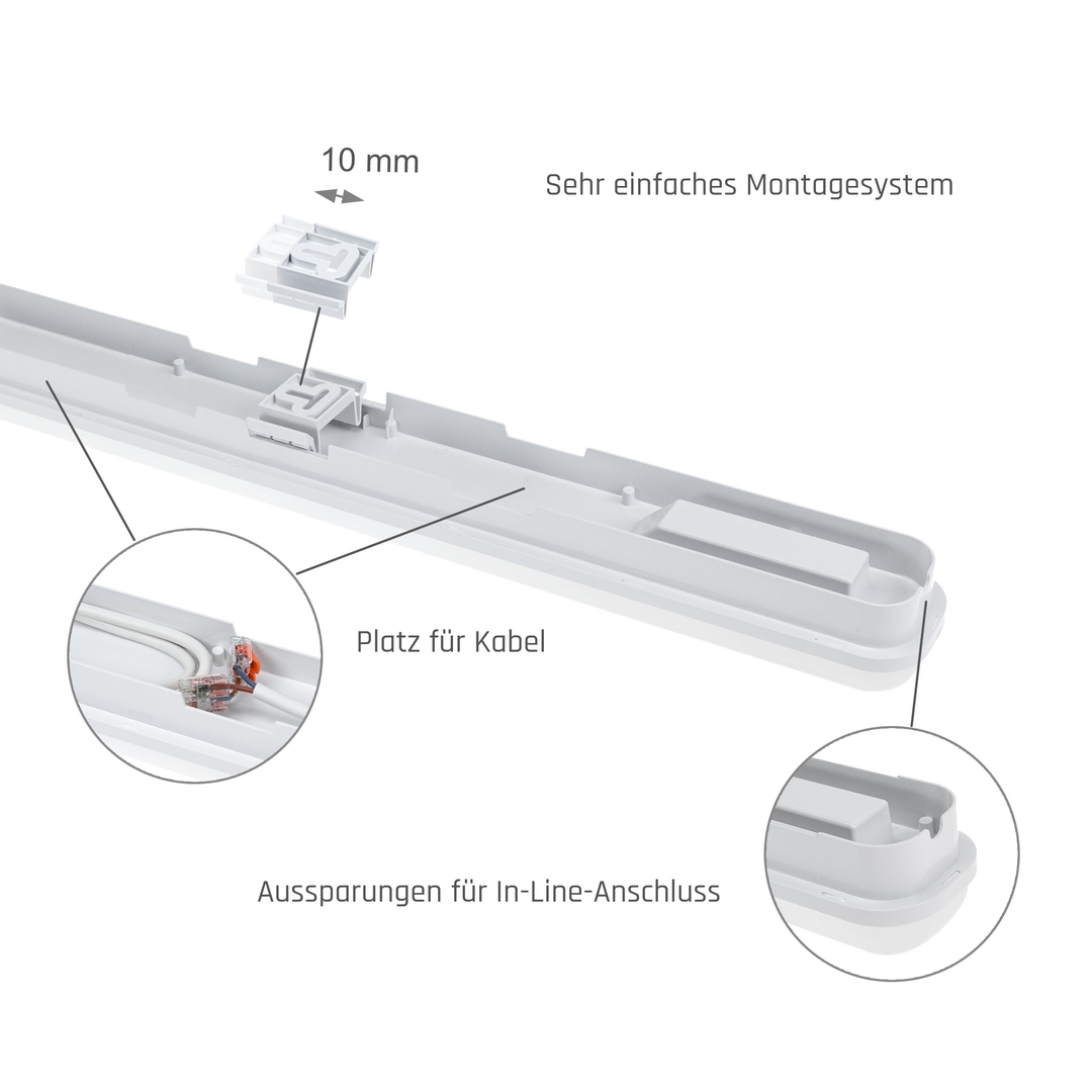 Anzeige Limea Go Hermetic 1200mm 50 W Nw 230 V 120st Ip65 Ik07 1200 X60 X52mm Weiß Limea Go Hermetic 1200mm 50 W Nw 230 V 120st Ip65 Ik07 1200 X60 X52mm Weiß