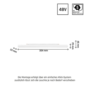 System Shift Line S Leuchte für Stromschiene 304x23x42mm 8W 100st Weiß 5 Jahre Garantie. small 3