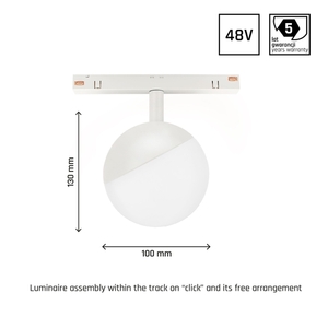 System Shift Globe Sphere Leuchte auf Schiene 100x148mm 5W 165st Weiß 5 Jahre Garantie. small 2