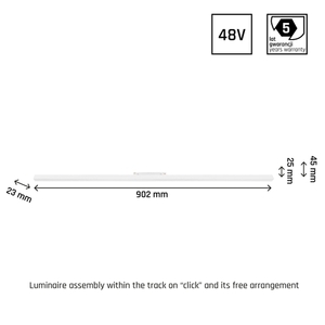 System Shift Line L Leuchte für Stromschiene 902x23x42mm 22 W 100st Weiß 5 Jahre Garantie. small 2
