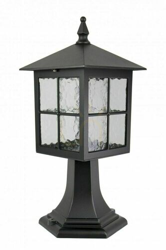 Prüfen Außenstehleuchte SU-MA Wenecja schwarz patina Eisglas 45 cm K 4011/1/KW