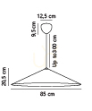 Pendelleuchte DFTP Hill 85, weiß, Tyvek, 3 × E27 small 8