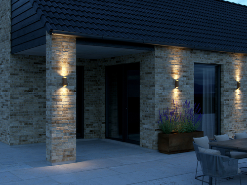 Prüfen NICO Nordlux GU10 2x35W Aluminium verrostet Wandleuchte