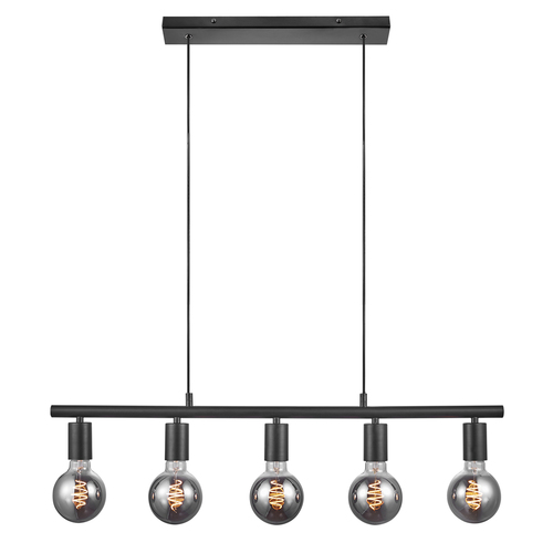 Prüfen PACO Nordlux E27 5x25W Metall-Pendelleuchte Schwarz