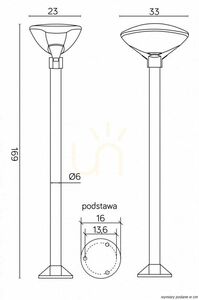 Wegeleuchte SU-MA TEO 1 schwarz anthrazit 169 cm E27 60W small 3