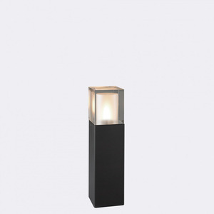 Pollerleuchte Arendal 1565BL, E27, 49 cm, Kristallglasschirm, Schwarz RAL 9005 – NORLYS small 0