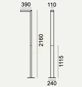 ASKER Garten-/Parklaterne - Premium - Pole PRO 5166BL 8W 4000K 216cm schwarz - NORLYS small 2