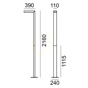 Norlys Asker Pole Pro 5168BL Mastleuchte, Schwarz, 216 cm, LED 4000 K, DALI2 small 4