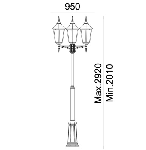 Prüfen Dreiflammige Gartenlaterne Modena 397 weiß RAL 9003 3×E27 Norlys
