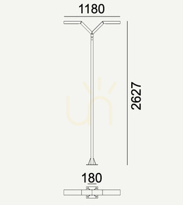 NORLYS TRYSIL 1001BL LED-Mastleuchte 25 W 4000 K, schwarz RAL 9005, 263 cm small 2