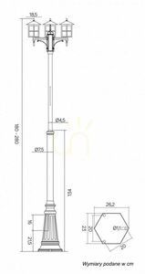 Gartenlaterne SU-MA Venice OGMWN 3 KW 3-flammig höhenverstellbar schwarz patina small 4