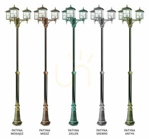 Gartenlaterne SU-MA Venice OGMWN 3 KW 3-flammig höhenverstellbar schwarz patina small 5