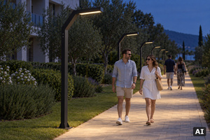 LED-Gartenleuchte Norlys Trysil 1048BL, Mastleuchte 263 cm, 12,5 W, 3000 K, schwarz RAL 9005 small 4